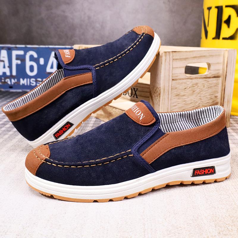 Old Beijing Men's Shoes Spring and Summer New Men's Casual Shoes One-pedal Breathable Canvas Shoes Middle-aged and Elderly Comfortable Walking Shoes
