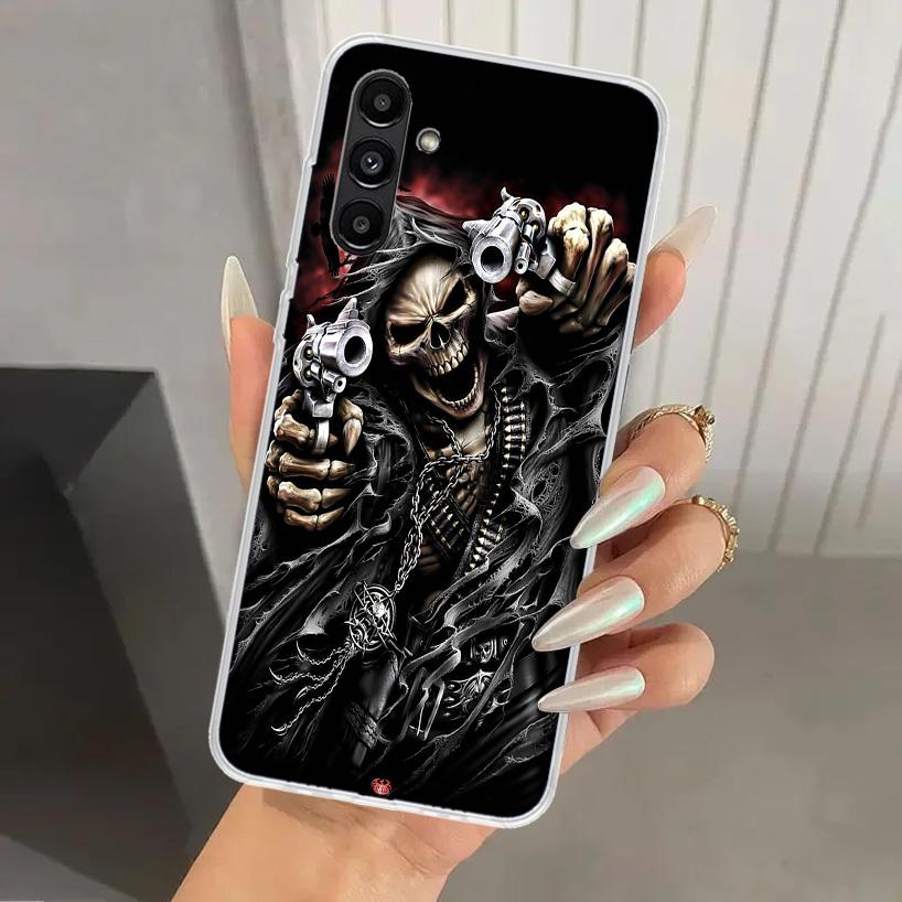 Custodia per Telefono Teschio Scheletro Mietitore della Morte per Samsung Galaxy A16 A26 A36 A56 A15 A25 A35 A55 A14 A24 A34 A54 A13 A23 A33 A53 A05S A0