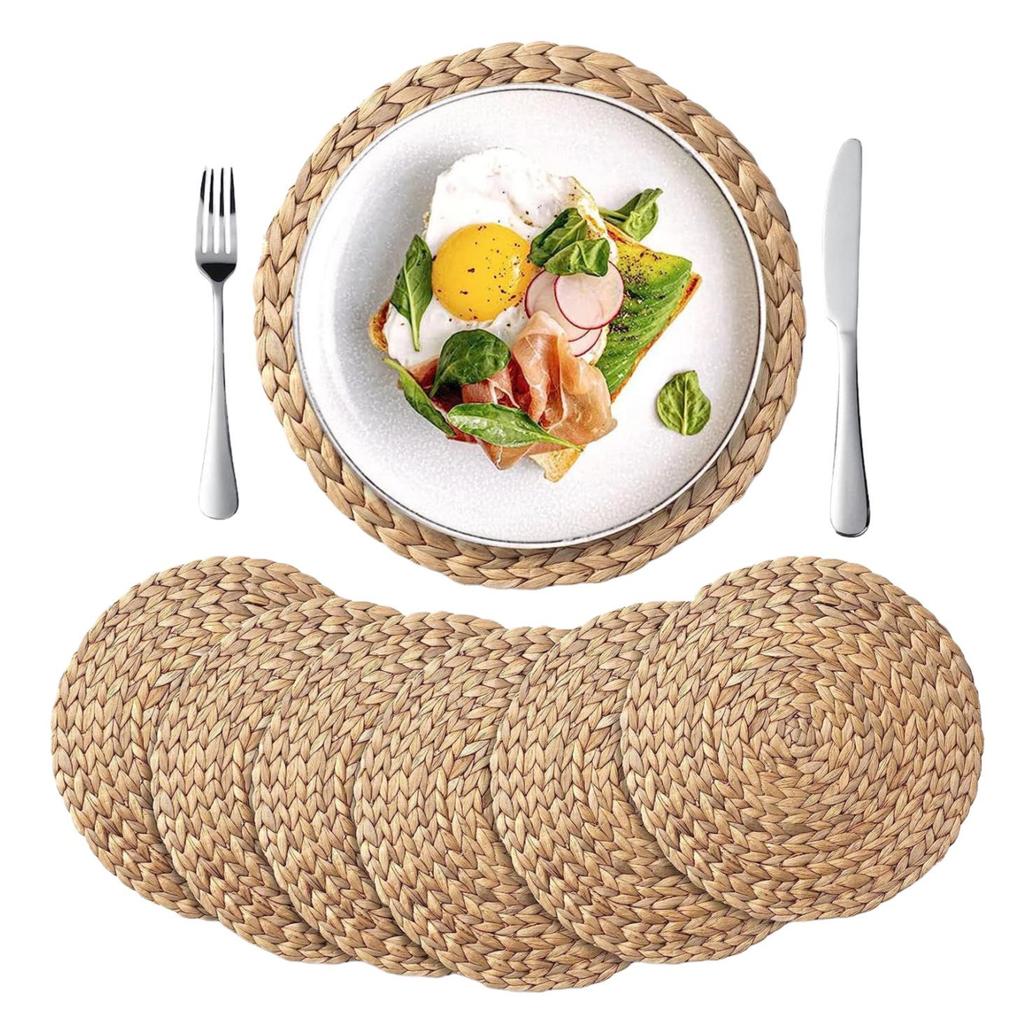 Natural Gourd Grass Round Woven Placemat - Heat Insulation Pad for Dining Table & Party Decor