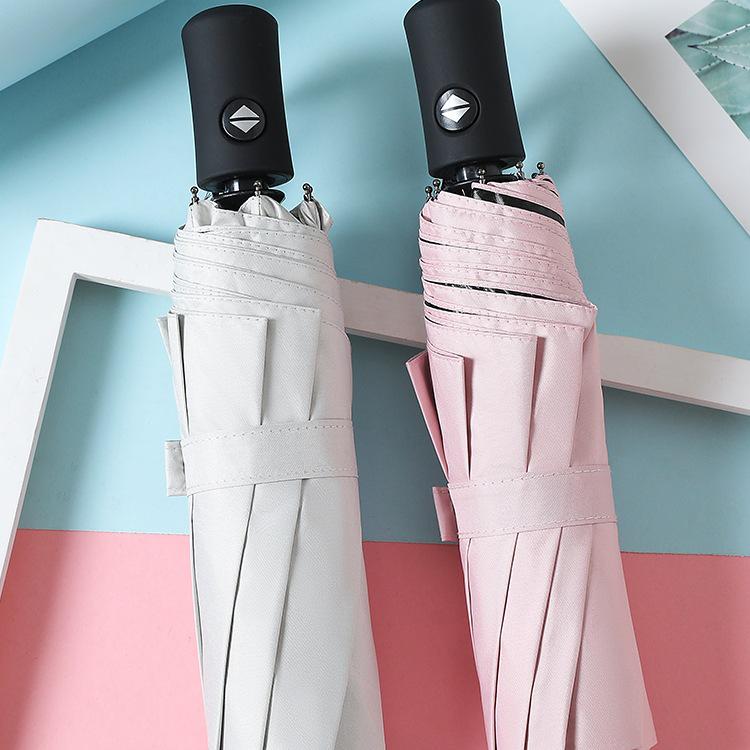 Dual-Use Automatic Folding Umbrella - Large Sunshade for Men & Women with Custom Logo and Sunscreen Protection.