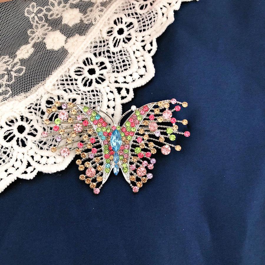 

Корейская ретро брошь-бабочка: Креативная красочная брошь-насекомое со стразами для одежды.
