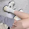 Grape Mother of the Same Style, Height Increase 7.5cm~ Cross Flower Platform Casual Sports Shoes Women's Summer Dad Shoes Running Shoes