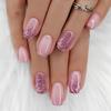 Portez des Pads pour Ongles, Rose Flash Changement Graduel Art des Ongles Carrés Européens, Patch Faux Ongles Rêve Spice Girl