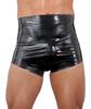 LATE X - Latex High Waist Boxer Shorts with Scalloped Edges Black XL