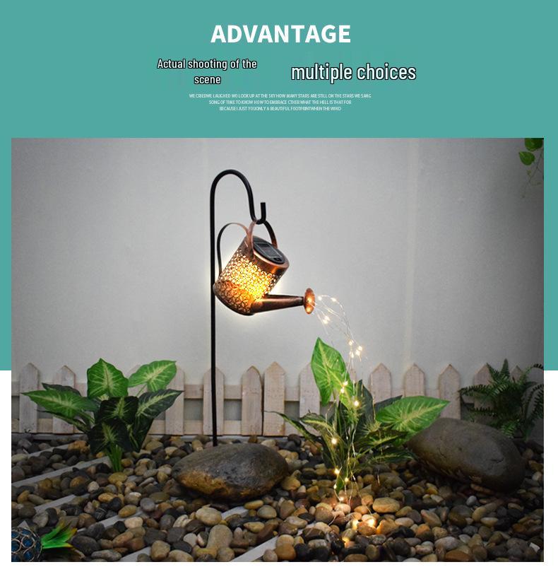 Solar Kessel Outdoor Wasserdicht Hängelampe - Ausgehöhltes Schattendesign für Garten, Villa, Hof & Camping