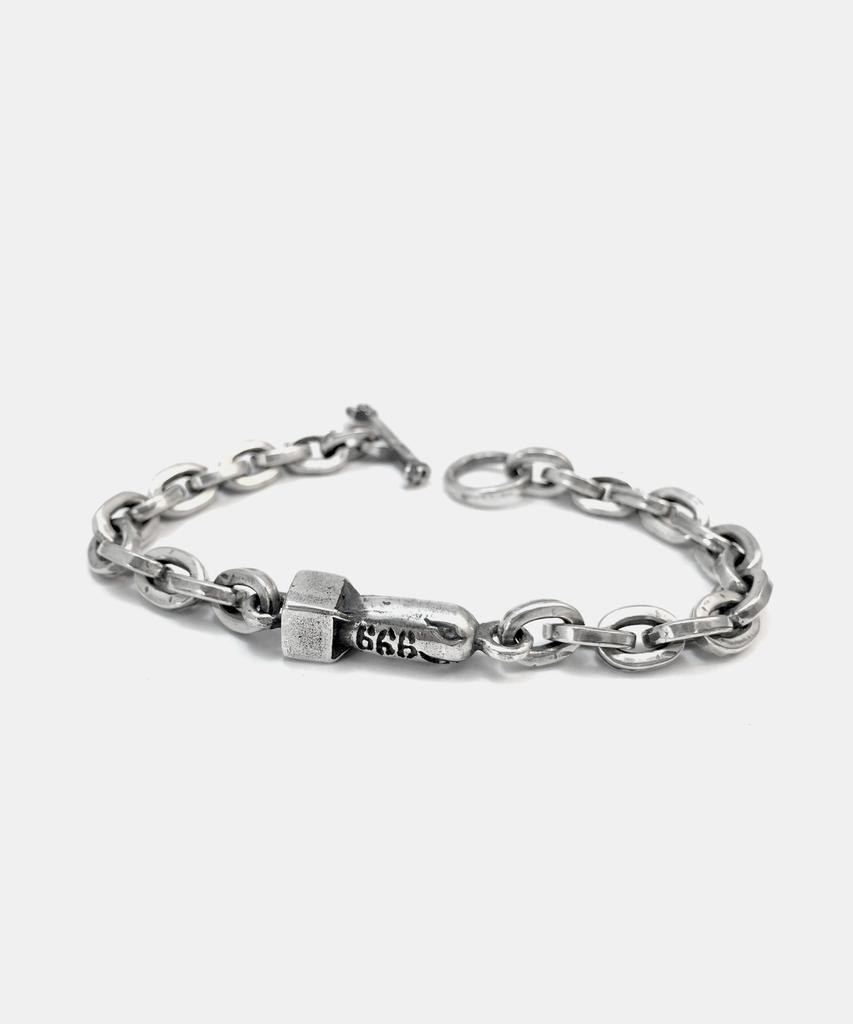 Sheen666 578 Bomber Pendant Silver Bracelet