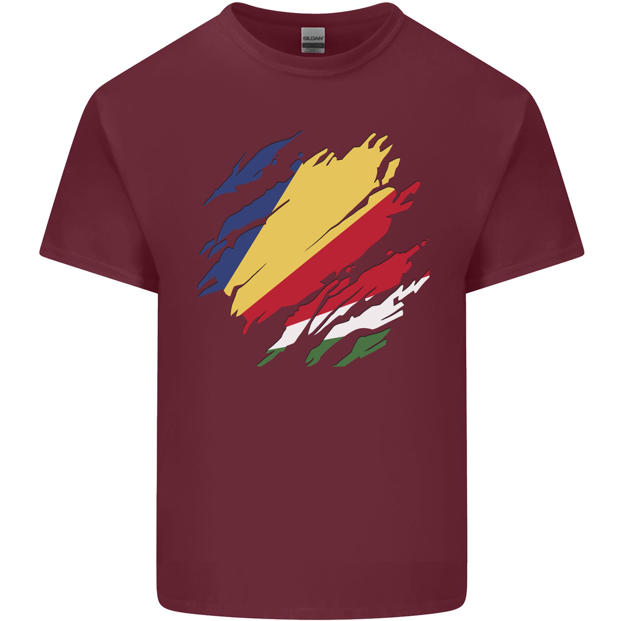 Torn Seychelles Flag Seychellois Day Football Unisexs Light Cotton TShirt S
