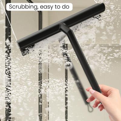 Single-sided Wiper Ergonomic Design No Installation Glass Shower Squeegee Scratch-Resistant Silicone