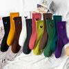 Autumn Woman Socks Solid Color Butterfly Printted Socks Fashion Soft Cotton Breathable Ladies Female Socks Sokken