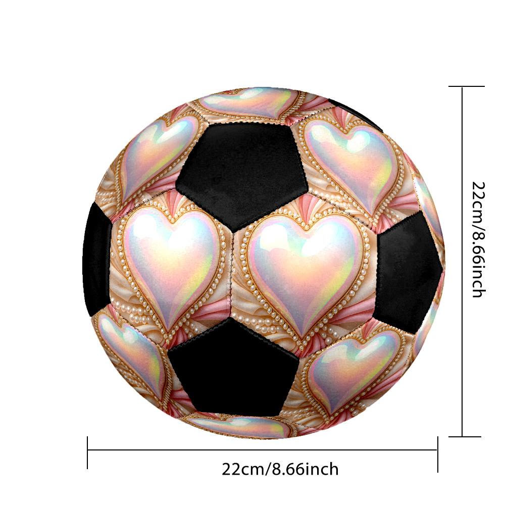 Heart Indoor Soccer Ball Colorful Machine Stitched PVC Size 5 Team Training Competition Ready Durable High-Bounce Cool Sports Gift