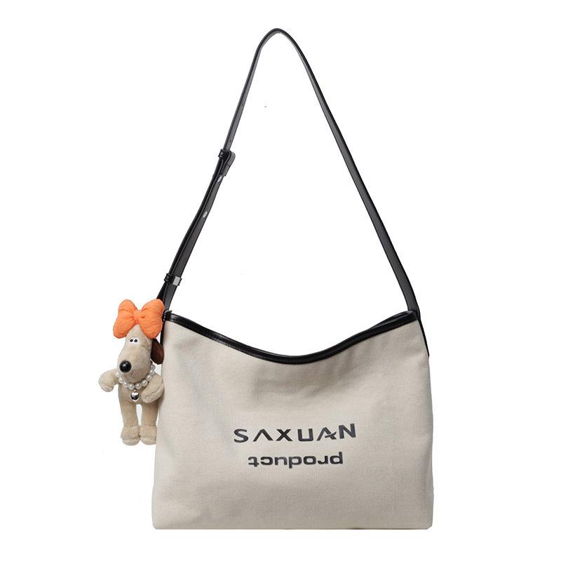 

Литература и досуг Большая вместительная сумка-тоут для женщин-студенток, холщовая сумка для поездок на работу, женская сумка через плечо чёрный