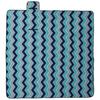 Foldable Picnic Blanket Blue Wave 200x200cm Velvet