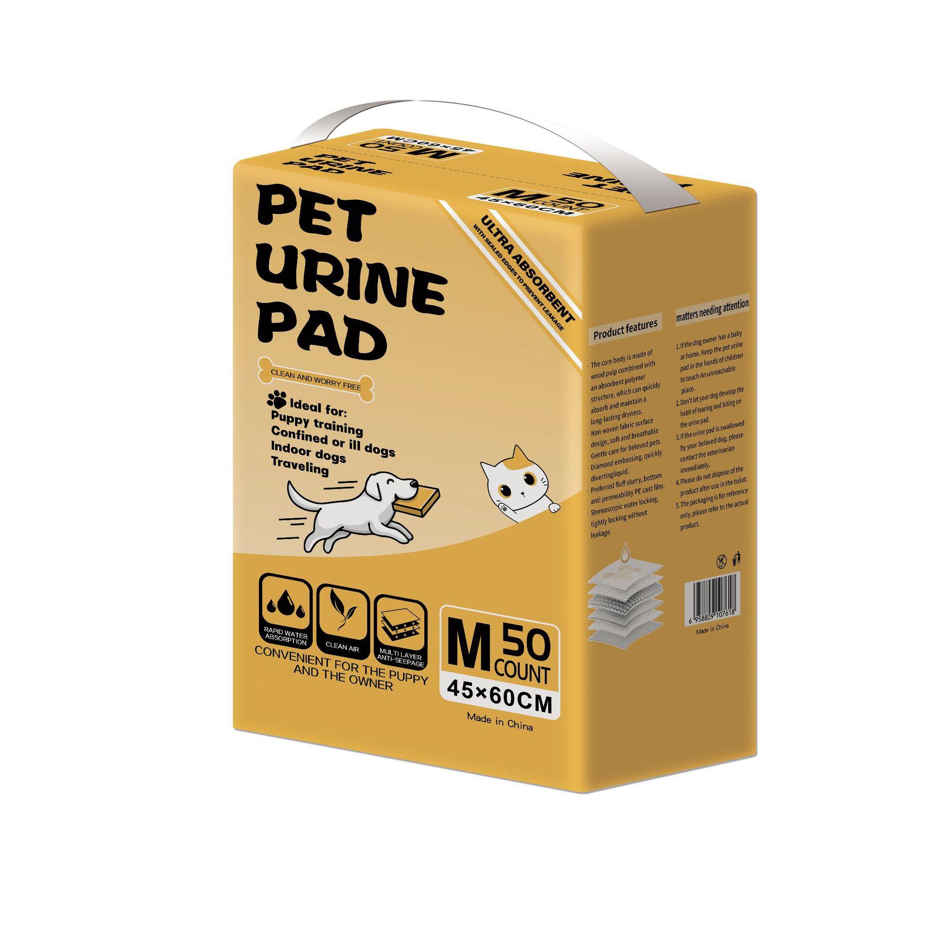 

Впитывающие подгузники для домашних животных, щенячьи подушечки для мочи, сухая поверхность жёлтый