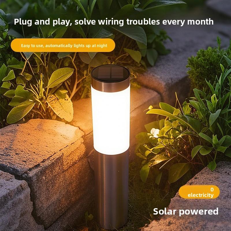 Outdoor Lamp, Garden Floor-standing Lamp, Waterproof, Villa Garden, Outdoor Round Decorative Column Lamp, Solar Energy