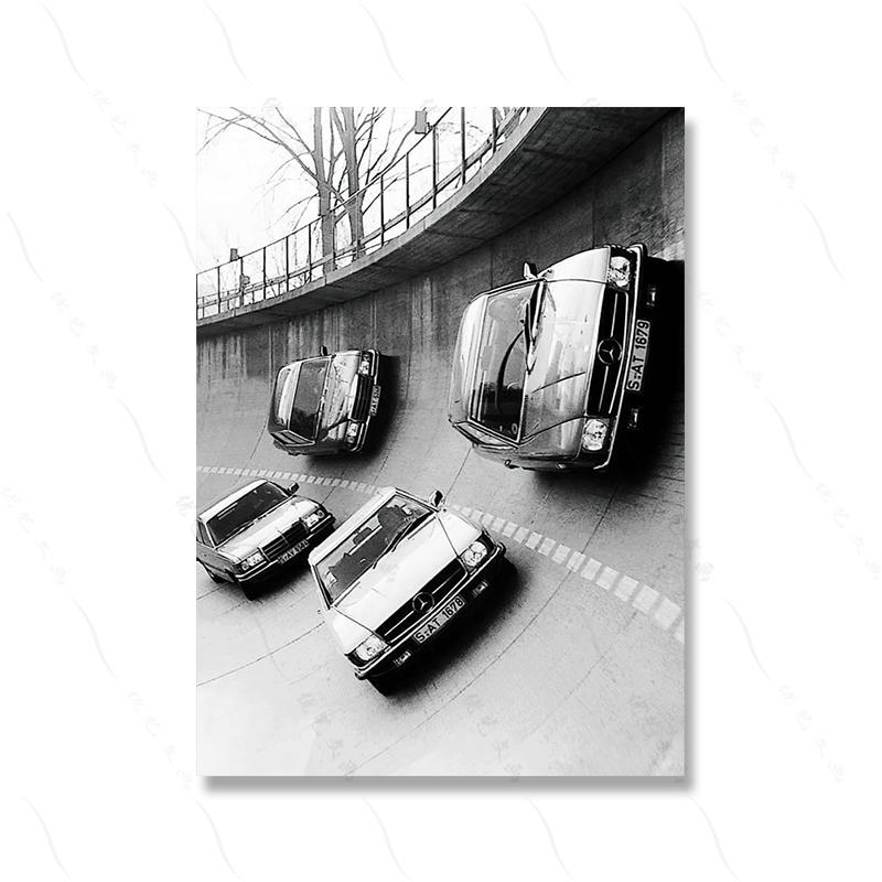 Classic Race Car Fashion Girl Paris Black White Wall Art Canvas Painting Nordic Poster Print Wall Picture Living Room Home Decor