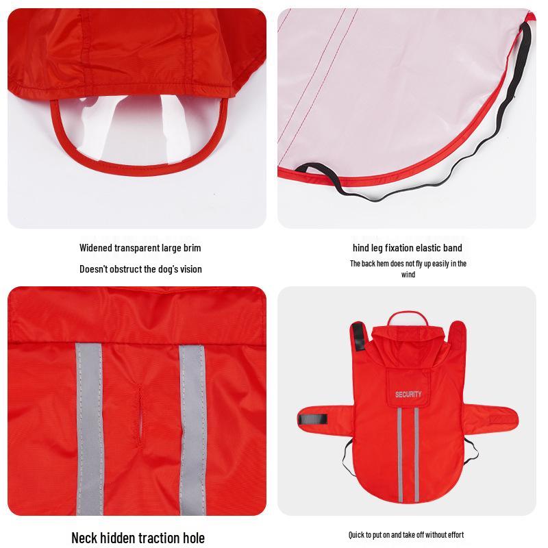 Reflective Waterproof Dog Raincoat for Small and Medium Pets - Leashable Outdoor Rainy Day Gear