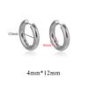 6pcs Stainless Steel 3mm 4mm Earrings PVD Gold Plated Round Korean Ear Rings Hoop Earring for Man Women Female Punk Jewelry