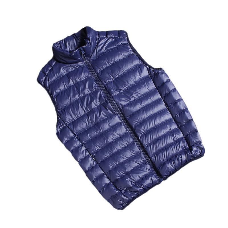 Pánská ultralehká bunda s kachní péřovou vestou Podzimní a zimní bunda s vysokým výstřihem bez rukávů Přenosná bílá kachní péřová vesta