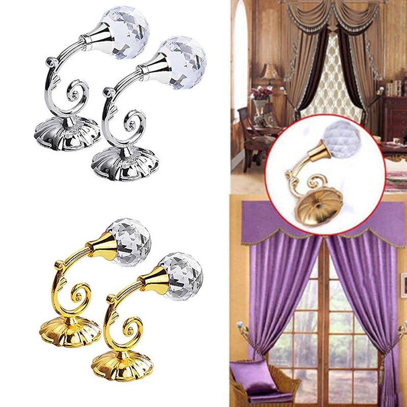 2 buc Metal Sticlă Draperie Suport de Perete Cârlige Decor