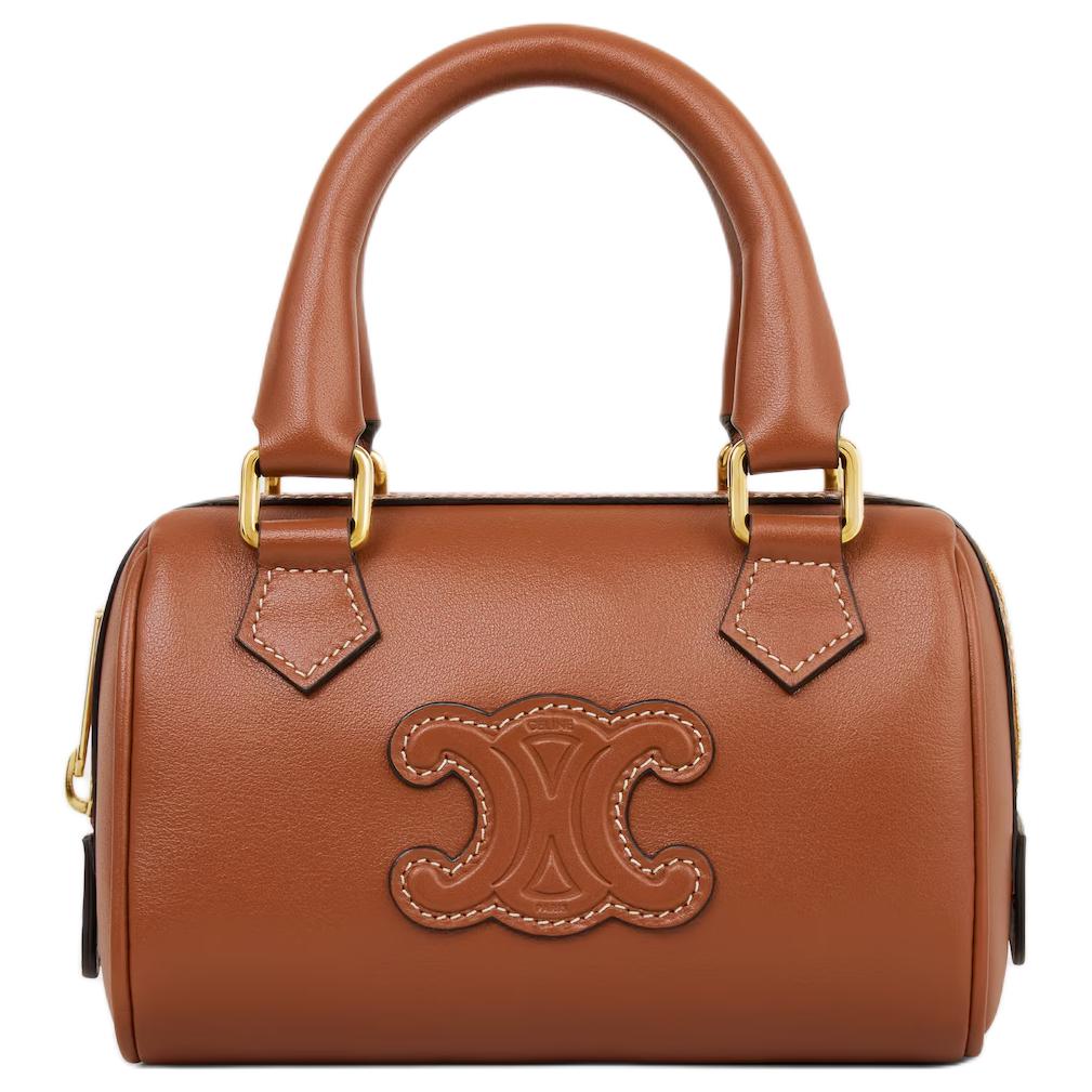 

Celine Gold Polished Calfskin Mini Shoulder Crossbody Bag Women Handbags Brown 10P043ESM-04LU Basic Set (Bag+Dust Bag)
