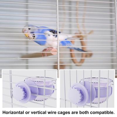 Yousheng Parrot Feeder Birdcage Food or Water Dispenser Splash-proof Hanging Feeder Bowl with Clamp for Macaws Parakeets Cockatiels