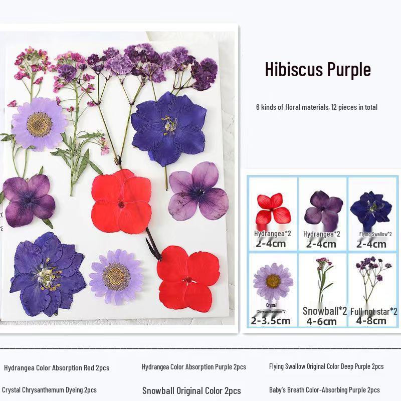 Handmade Resin Pressed Flower Bookmark DIY Kit: Transparent Specimen Stickers & Dried Flowers for Students
