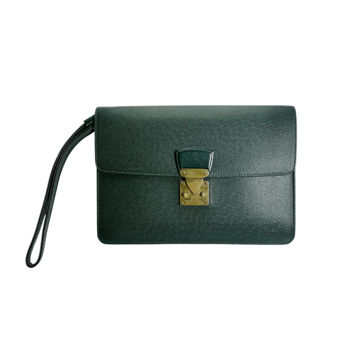 

LOUIS VUITTON Taiga Epithea pochette clad business bag Taiga green unisex M30194 Used
