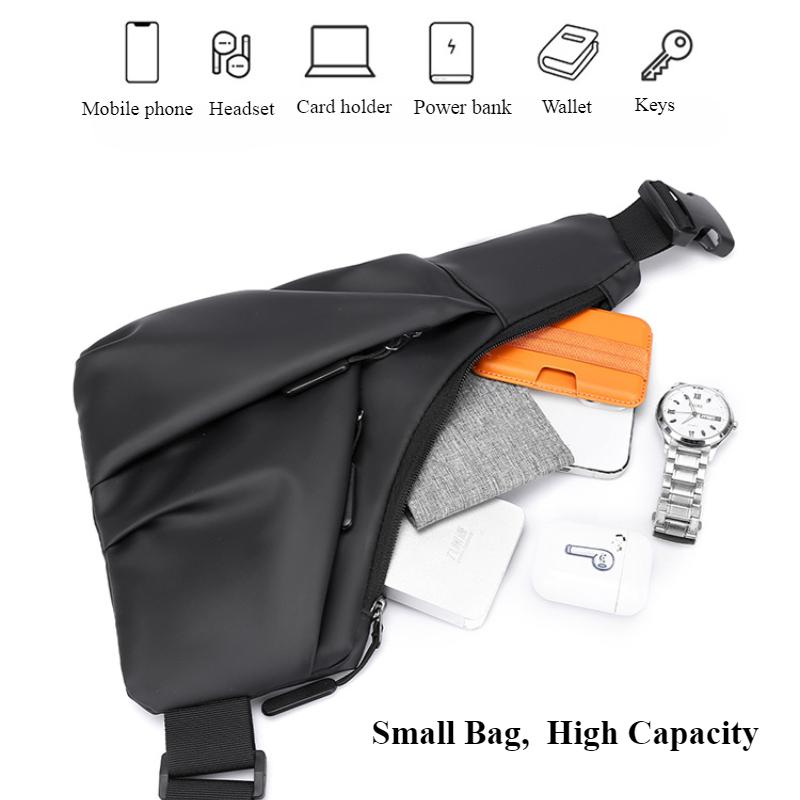 Trendy Cool Triangular Men's Shoulder Bag Fashion Casual Large Capacity Male Breast Bag High Quality Oxford Waterproof Men's Chest Bag for Outdoor Use