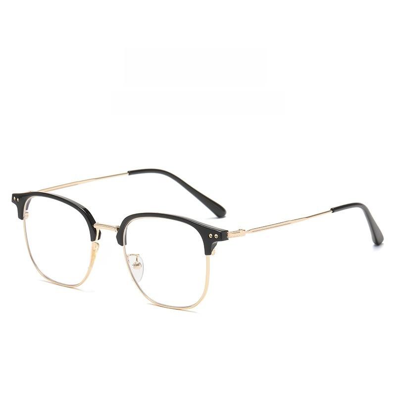 Retro Square Eyeglass Frame For Women With Blue Light Blocking Resin Material Stylish Design For Office Use