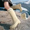New Heightened Bundle Middle Tube Long Rain Boots Women's Waterproof, Non-slip and Wear-resistant Outer Shoes Kitchen Work Sleeve Women's Shoes