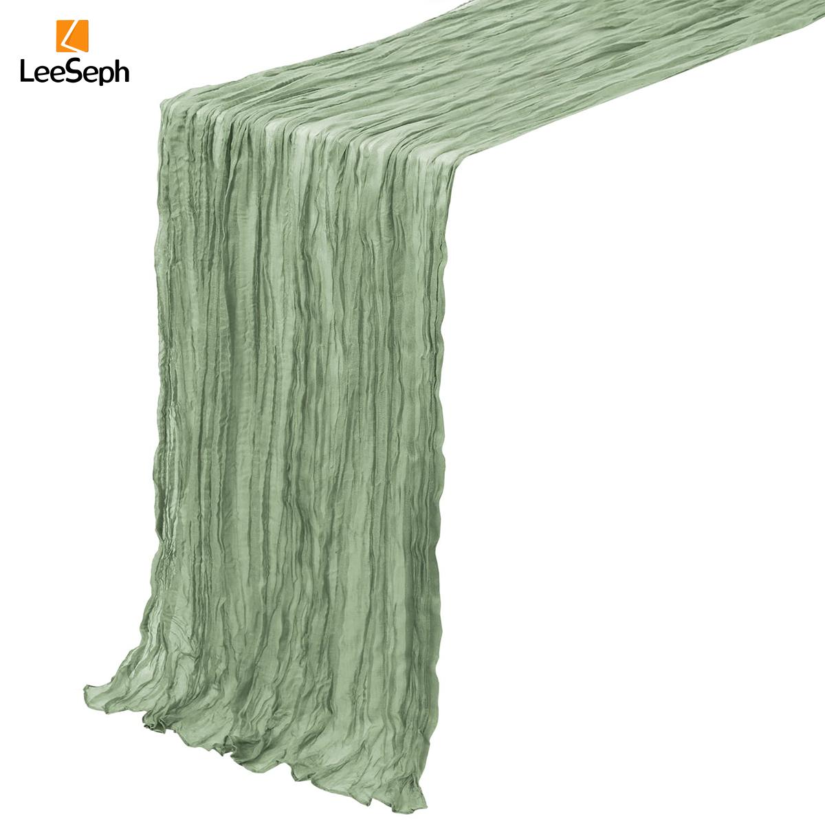 

Дорожка для стола из марли Leeseph, 35 x 118 дюймов, марлевая ткань в стиле бохо, декор стола для свадебного торжества, дня рождения, вечеринки 90 x 300 cm зелёный