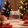 WTEMPO Clear Plastic Empty Decorative Jars with Lids Transparent Daily Items Wide-Mouth Refillable Storage Containers Festive Party Decor Storage Jars