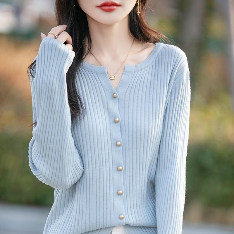 

Женский легкий кардиган из 50% шерсти и 50% шелка Mulberry — универсальный трикотаж на все 4 сезона для комфорта и стиля в любое время года L синий