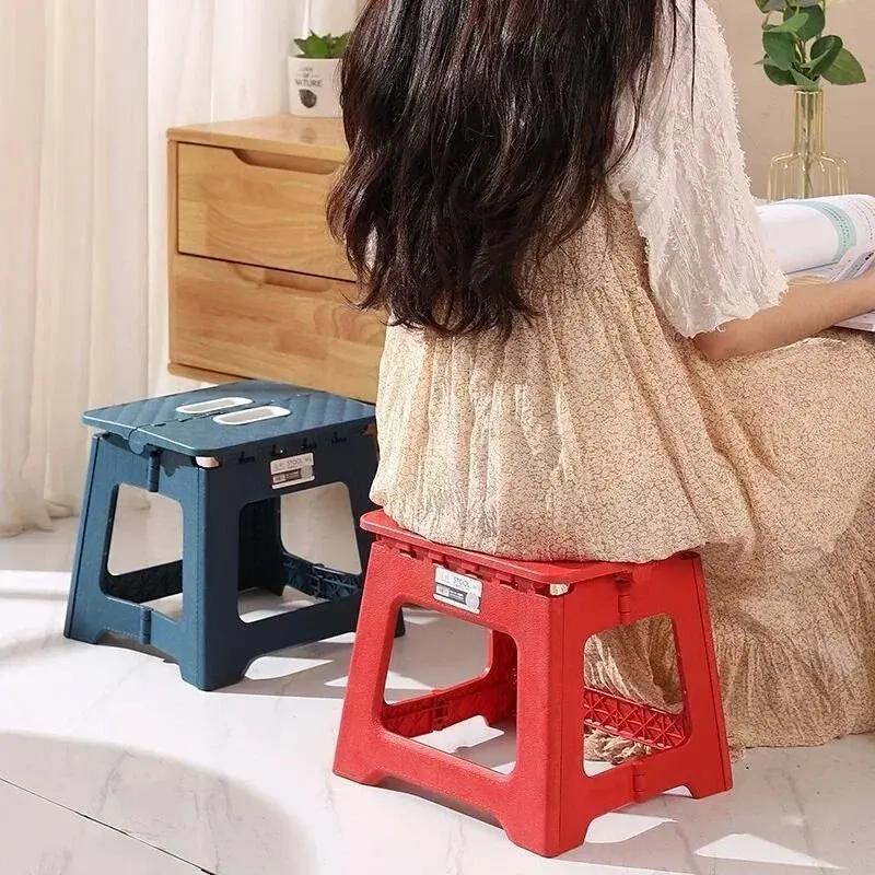 1PC Multi Purpose Lightweight Folding Step Stool Thickened Footstool Non-Slip Plastic Benches Outdoor Travel Fishing Chair