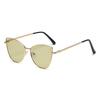 New Retro Metal Small Frame Cat-eye Sunglasses Womean Style European And American Fashion Street Po Decorative Sungla Uv400