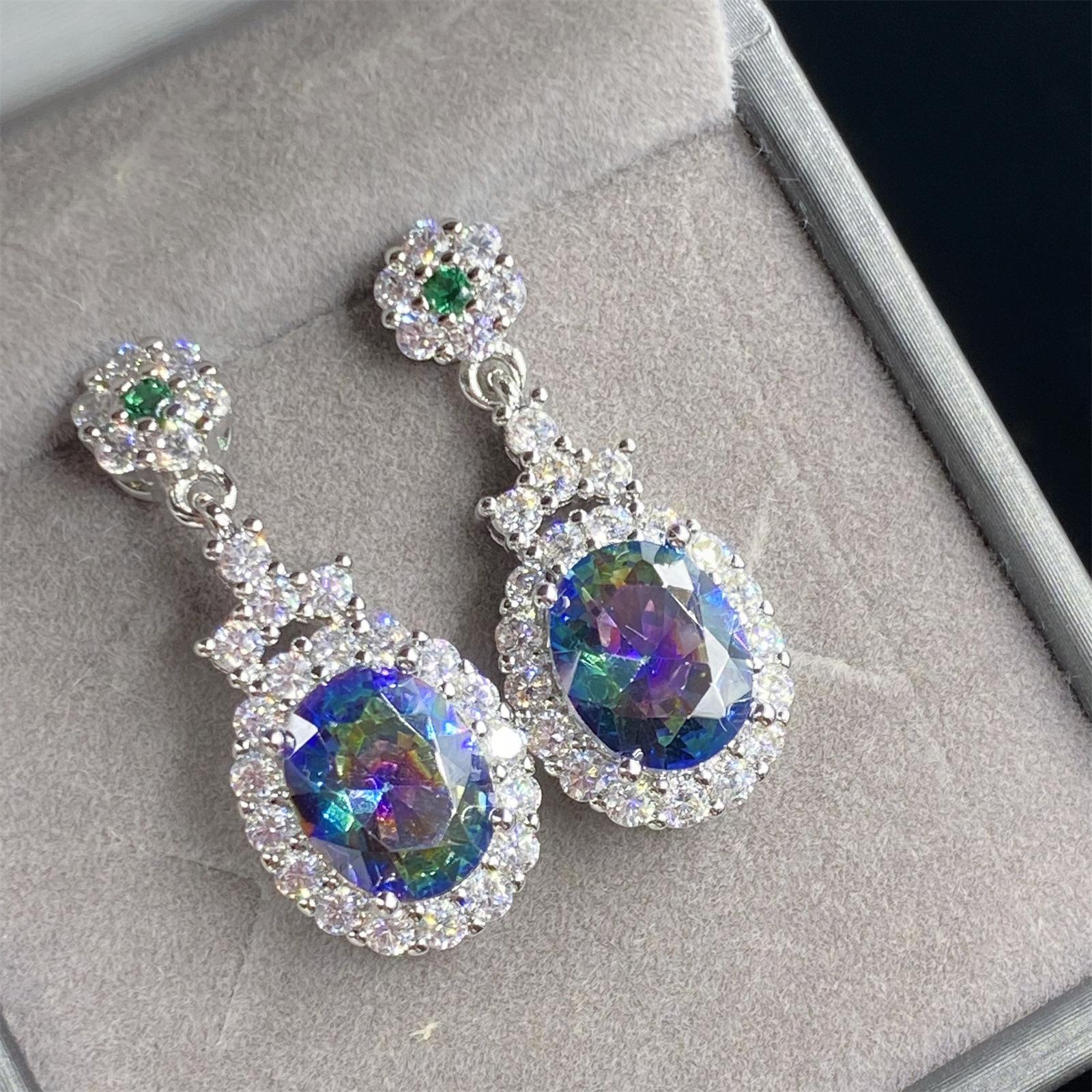 

Новые роскошные серьги-подвески BELLA BOX с имитацией радужного турмалина подходят для повседневной вечеринки и модной бижутерии для женщин. чёрный