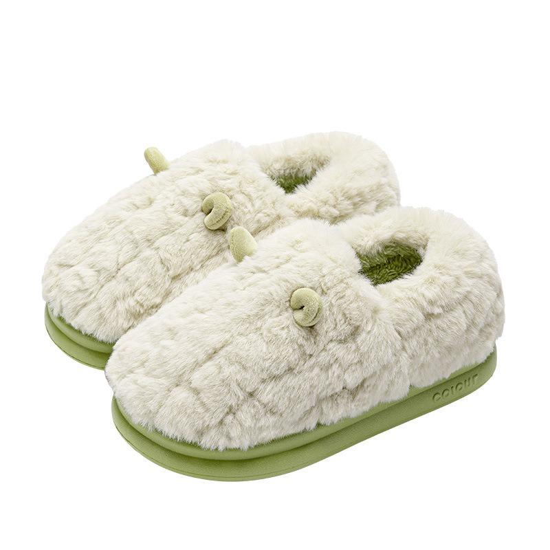 Cotton slippers women's autumn and winter new bags and indoor home home warmth couple plush cotton shoes men