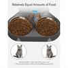 Pet Food Splitter with Stainl Steel Bowls Automatic Cat Feeder Bowls for Two Cats or Dogs Suitable for Automatic Cat Feeder PLA