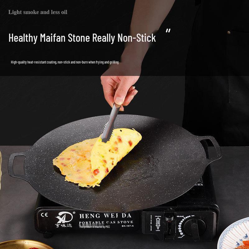 Portable Non-stick Camping Griddle and Frying Pan Set for Outdoor Barbecue Cooking