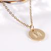 18K Gold Stainless Steel Minimalist Letter Necklace with 26 Round Pendant Options