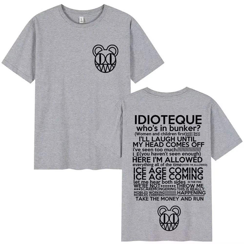 

Rapper Radiohead 100 Cotton Mens Shirt Loose Fit Pop Music Album Pattern Summer Womens Y2K HipHop Retro Street TShirt S