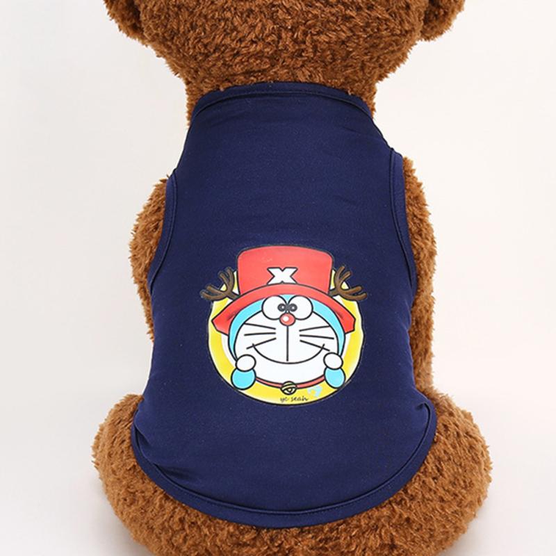 Chaleco protector solar para mascotas dibujos animados cómodo transpirable buena elasticidad patrón de impresión ropa para perros y gatos