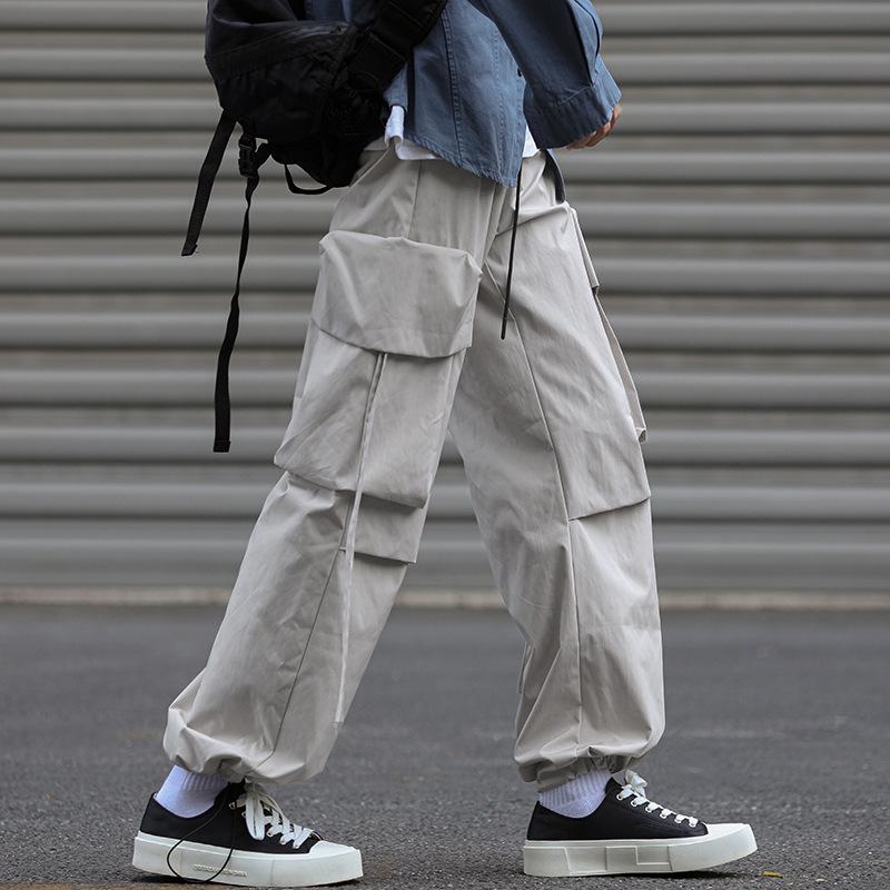 

Мужской летний комбинезон с широкими штанинами 2024 - Модные повседневные брюки M бежевый