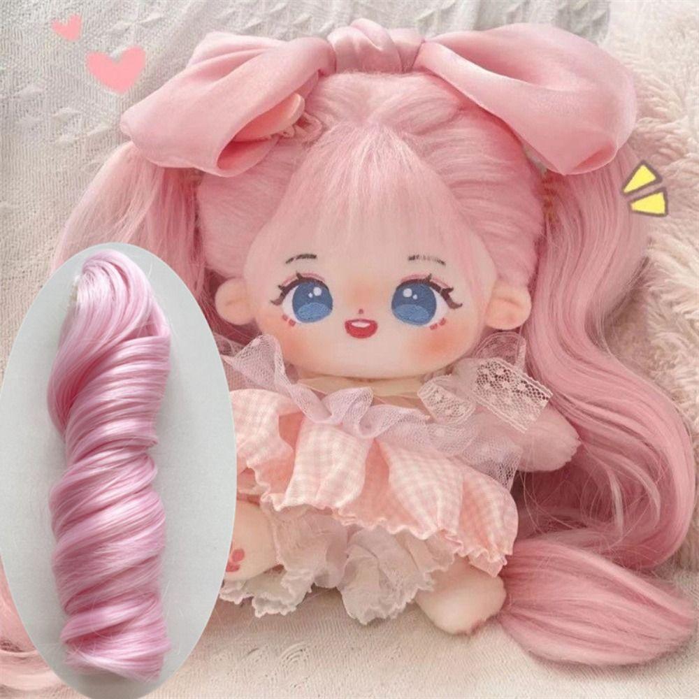 Ponytail Cotton Doll Chemical Fiber Wig Clamping Doll Long Curly Hair Ponytail  BJD Doll