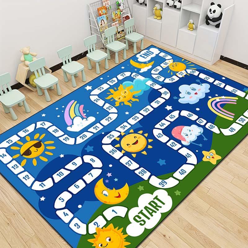 15 Size Snakes and Ladders Game Pattern Rug Carpets for Bedroom Living Room Mat Creative Door Mat Dressing Room Rugs Play Mats