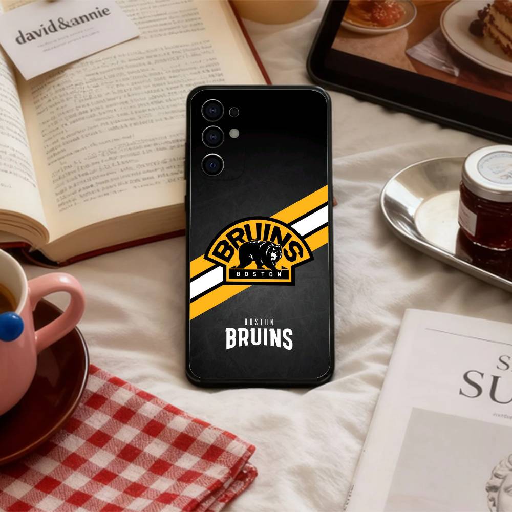 cool B-Boston-B-Bruins Phone Case For Samsung S 25,24,23,22,30,21,10,9,Ultra,Plus,Lite,FE,4,5 G Soft Black Case Samsung S21Ultra