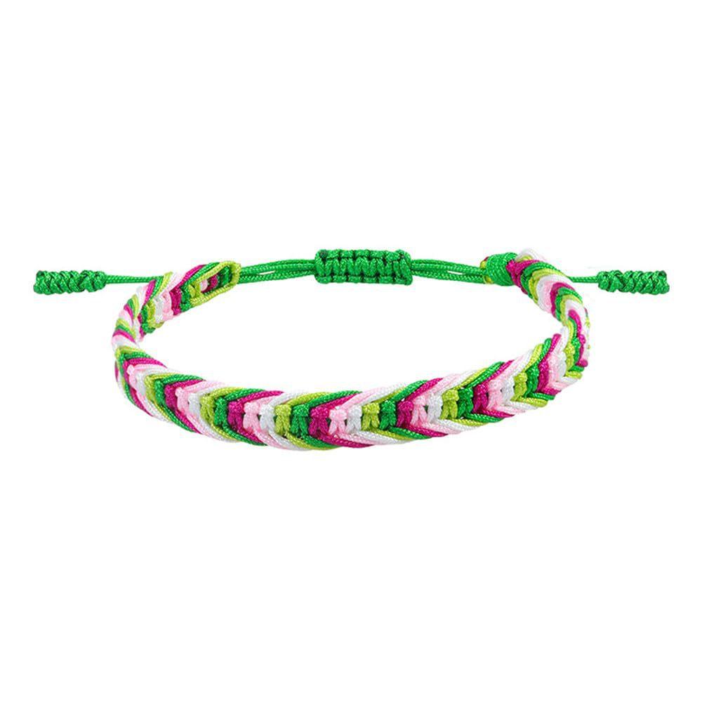 Hand woven bracelet Mixed color rope weaving Pakistan national flag color bracelet Color rope weaving national flag color scheme bracelet