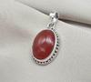 Carnelian Pendant: 925 Sterling Silver Orange Red Gemstone Healing Crystal Jewelry