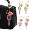Kristall Tennisschläger Mini Filz Tennisball Tasche Anhänger Sport Rucksack Handtasche Anhänger Geschenk für Frauen Tasche Anhänger