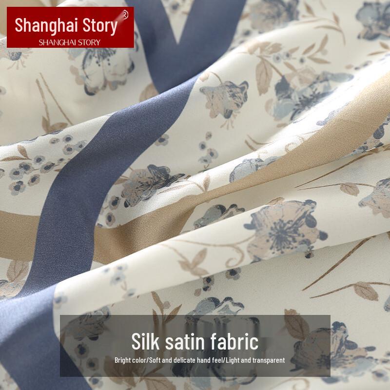 Shanghai Story 100% Mulberry Silk Small Square Scarf